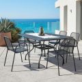 Mesa de jardín de malla metálica de 180 cm, fabricada en Italia - Lirion