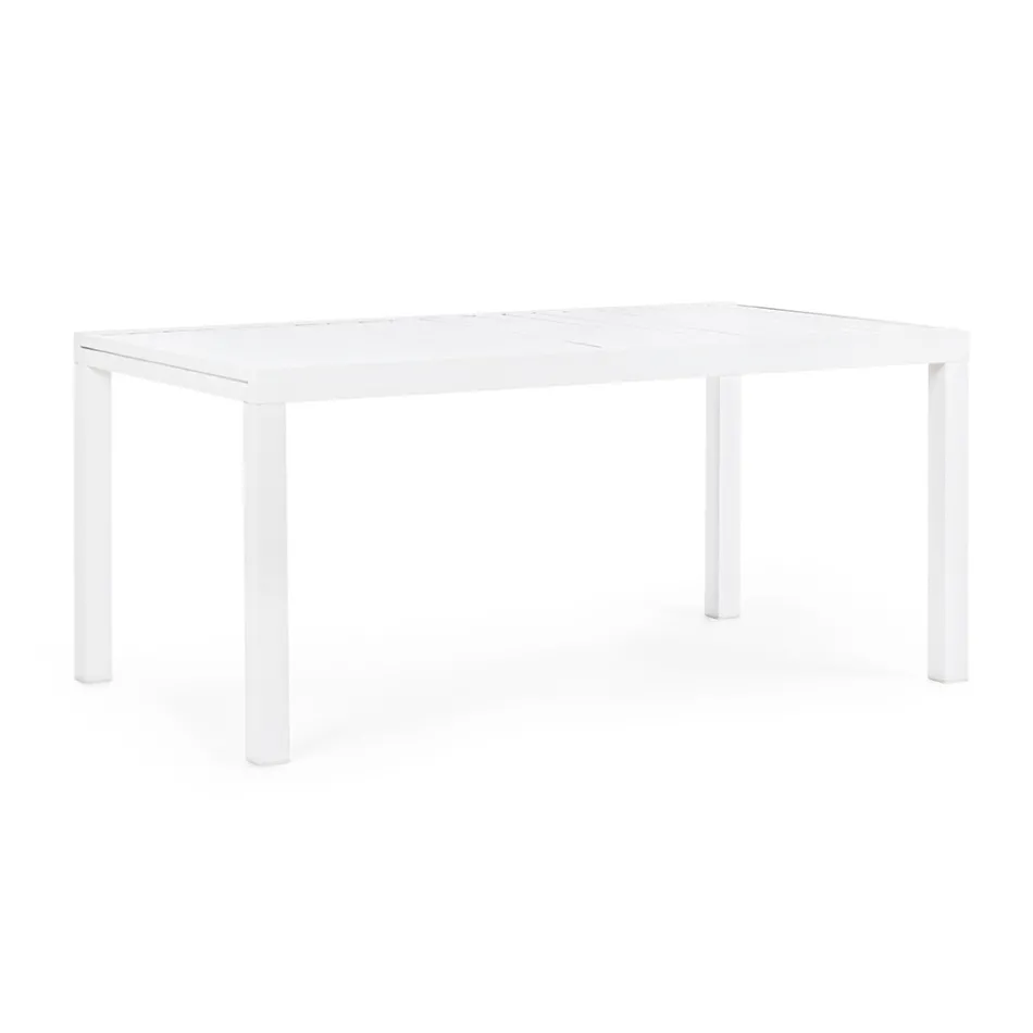 Mesa de Jardín Extensible hasta 240 cm en Aluminio Blanco o Topo - Franz viadurini