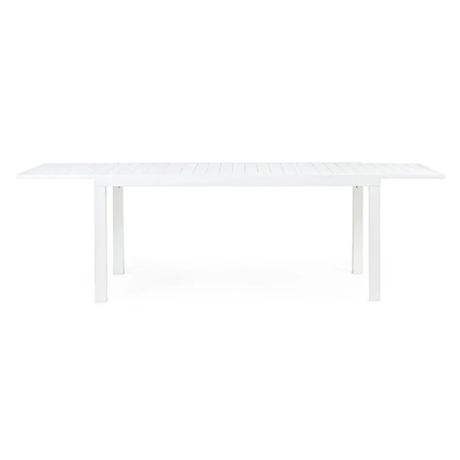Mesa de Jardín Extensible hasta 240 cm en Aluminio Blanco o Topo - Franz viadurini