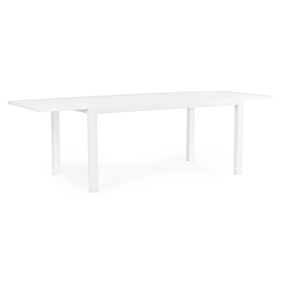 Mesa de Jardín Extensible hasta 240 cm en Aluminio Blanco o Topo - Franz viadurini