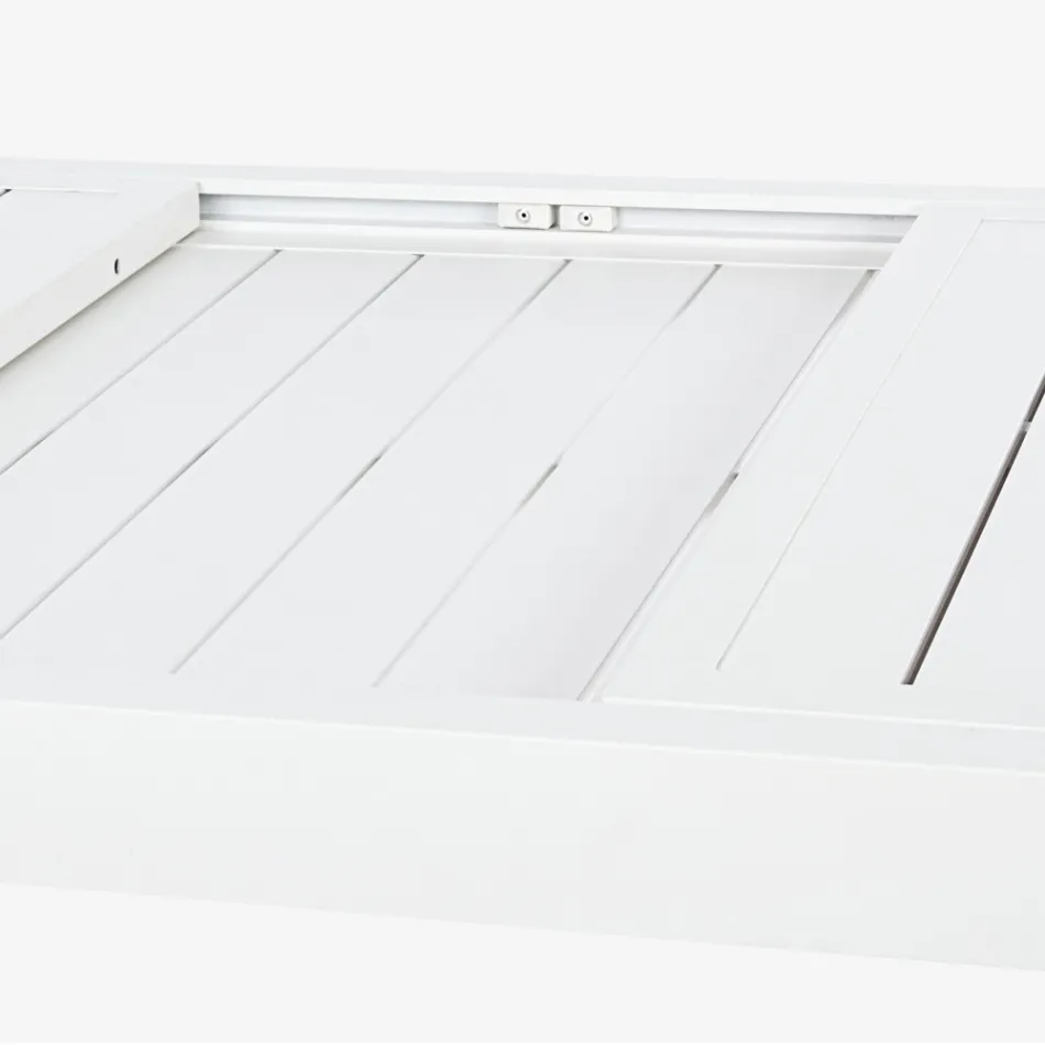 Mesa de Jardín Extensible hasta 240 cm en Aluminio Blanco o Topo - Franz viadurini