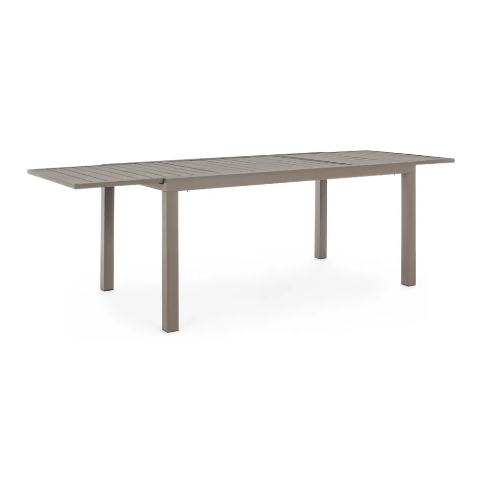 Mesa de Jardín Extensible hasta 240 cm en Aluminio Blanco o Topo - Franz viadurini