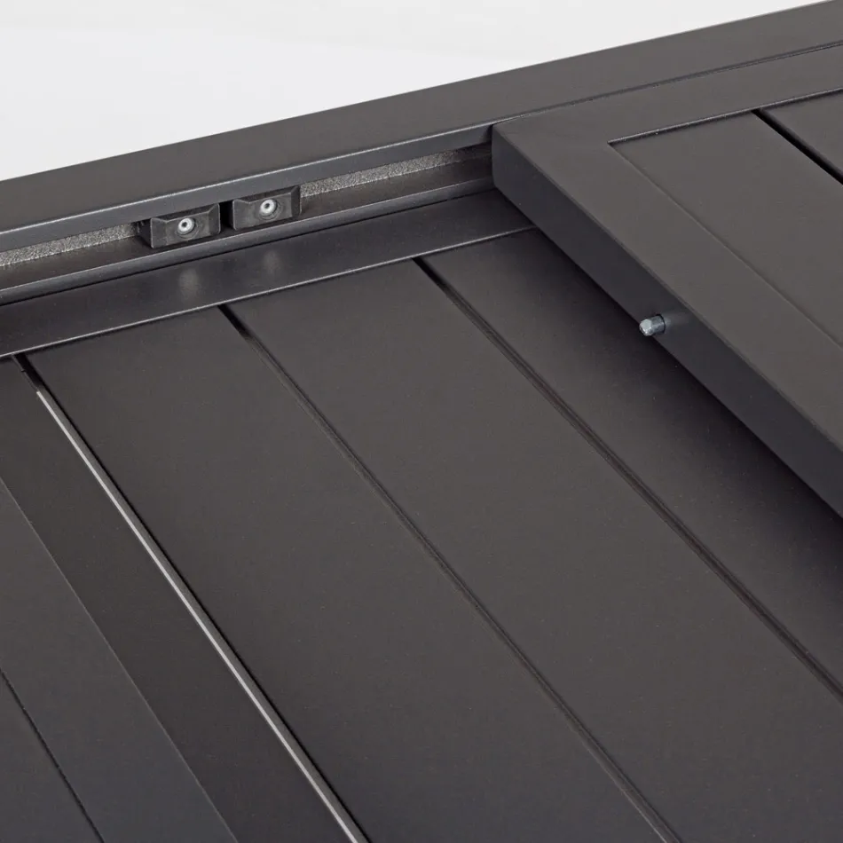 Mesa de Jardín Extensible hasta 240 cm en Aluminio Blanco o Topo - Franz viadurini