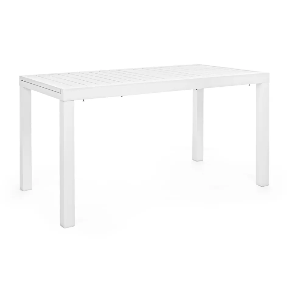 Mesa de Jardín Extensible hasta 240 cm en Aluminio Blanco o Topo - Franz viadurini