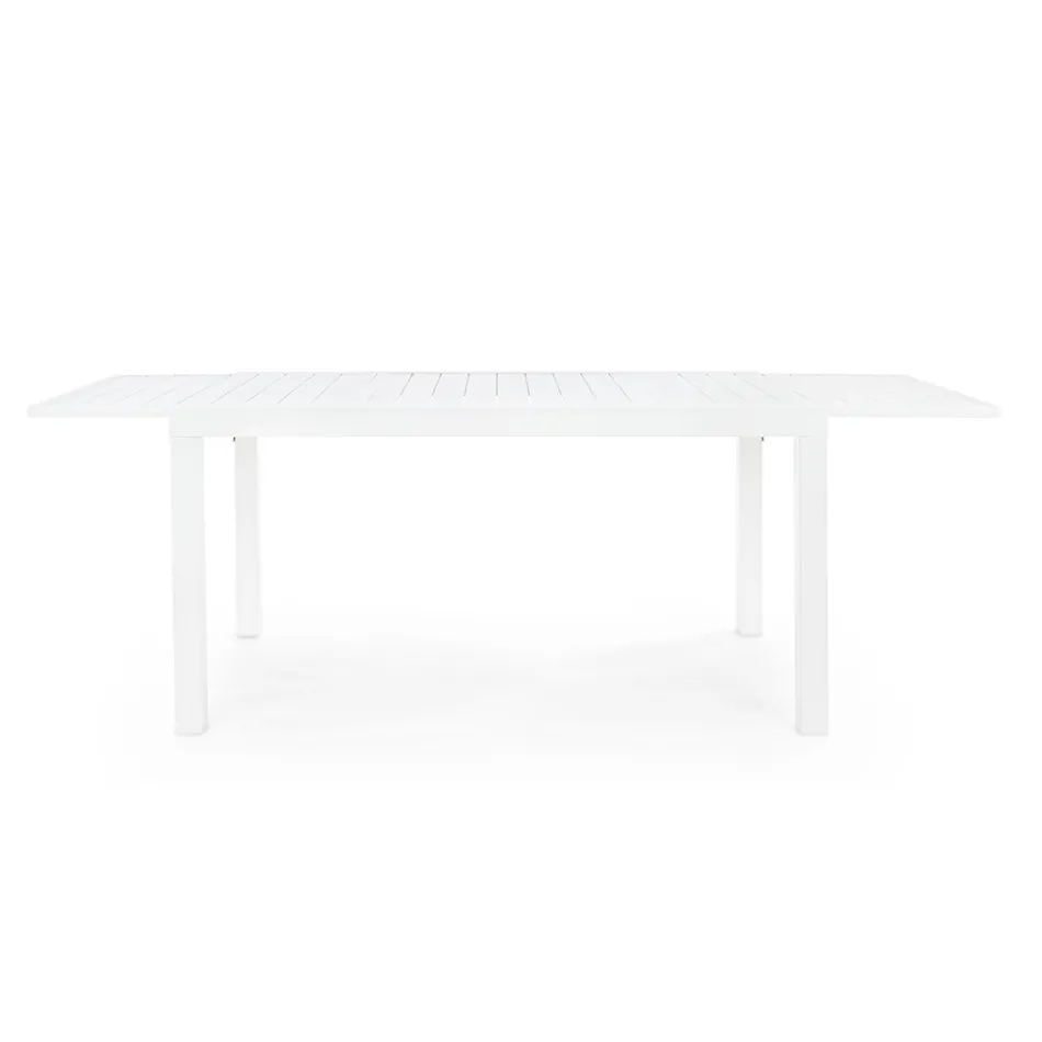 Mesa de Jardín Extensible hasta 240 cm en Aluminio Blanco o Topo - Franz viadurini