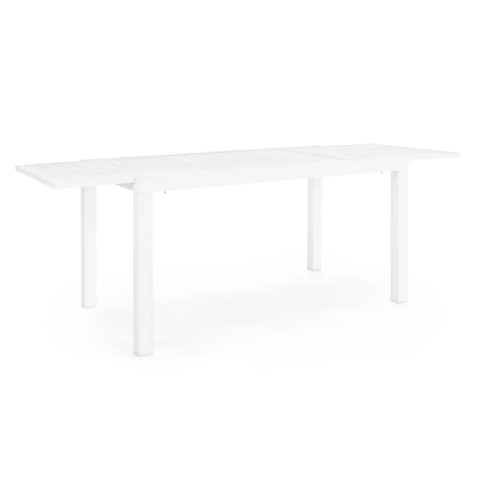 Mesa de Jardín Extensible hasta 240 cm en Aluminio Blanco o Topo - Franz viadurini