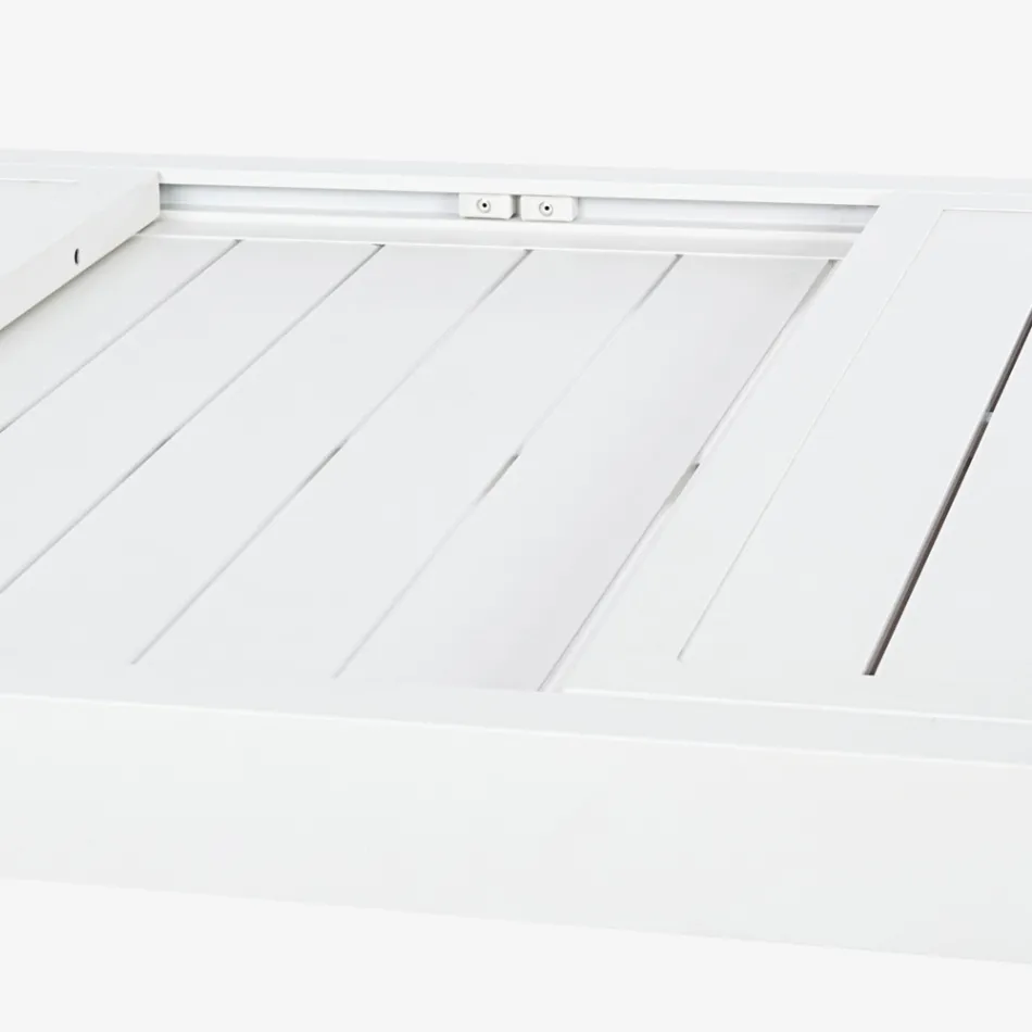 Mesa de Jardín Extensible hasta 240 cm en Aluminio Blanco o Topo - Franz viadurini