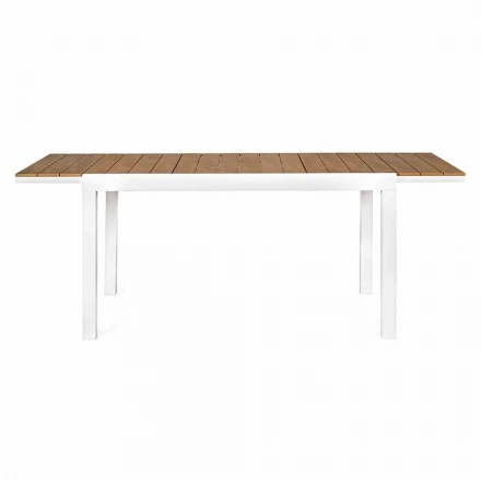 Mesa de jardín extensible en aluminio blanco Modern Homemotion - Sciullo viadurini