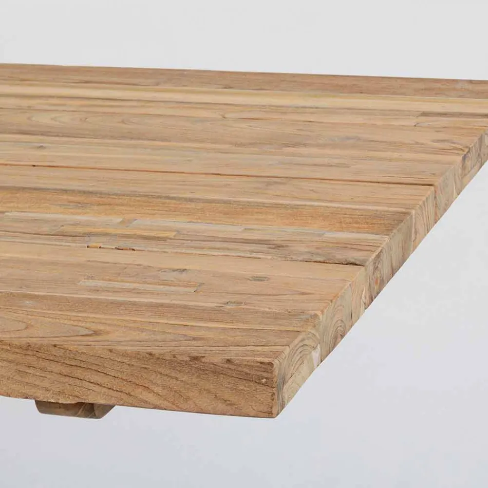 Mesa de jardín con tablero de madera de teca de Homemotion - Cowen Design viadurini