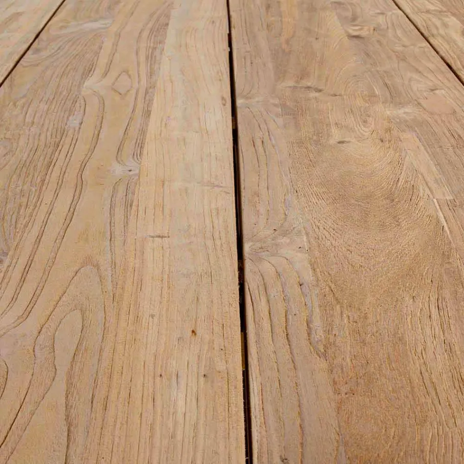 Mesa de jardín con tablero de madera de teca de Homemotion - Cowen Design viadurini