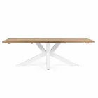 Mesa de jardín con tablero de madera de teca de Homemotion - Cowen Design viadurini