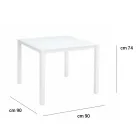 Mesa de jardín con estructura de aluminio pintado y tapa de cristal - Salim viadurini