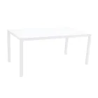 Mesa de jardín con estructura de aluminio pintado y tapa de cristal - Salim viadurini