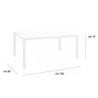 Mesa de jardín con estructura de aluminio pintado y tapa de cristal - Salim viadurini