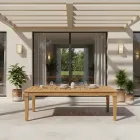 Mesa de Jardín con Estructura de Teca Natural Cepillada - Artes viadurini