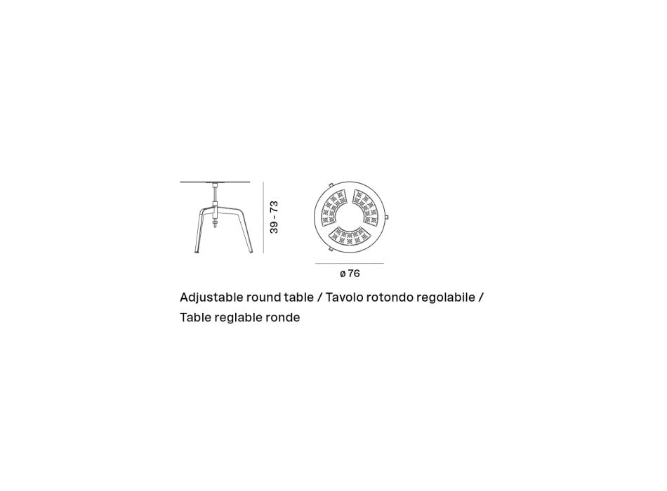 Mesa de jardín de aluminio regulable en altura Made in Italy - Amata viadurini
