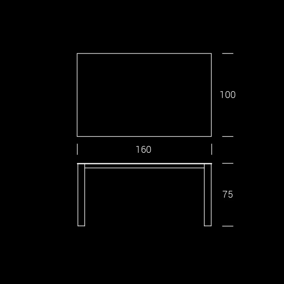 Mesa de jardín HPL con estructura de aluminio Made in Italy - Carl viadurini