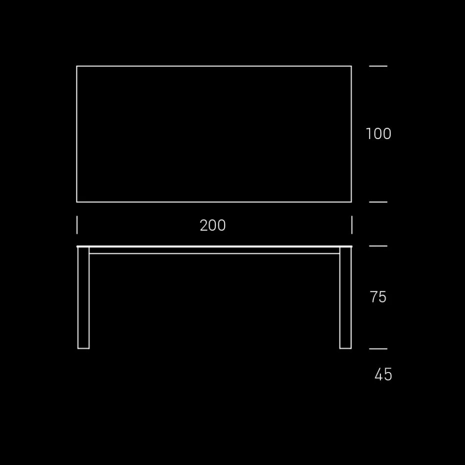Mesa de jardín HPL con estructura de aluminio Made in Italy - Carl viadurini