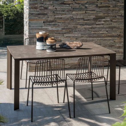 Mesa de jardín HPL con estructura de aluminio Made in Italy - Carl viadurini
