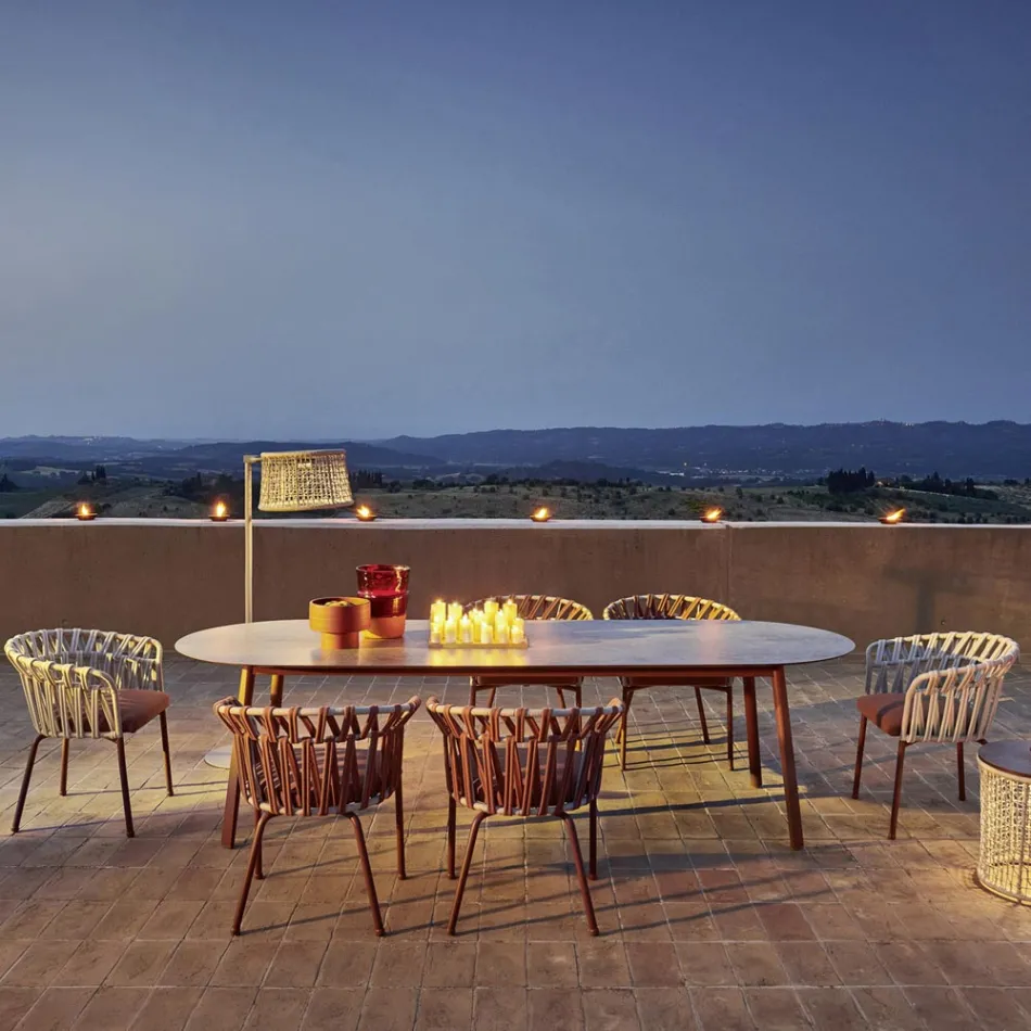 Mesa de jardín con tapa de Hpl de color Made in Italy - Emma by Varaschin viadurini