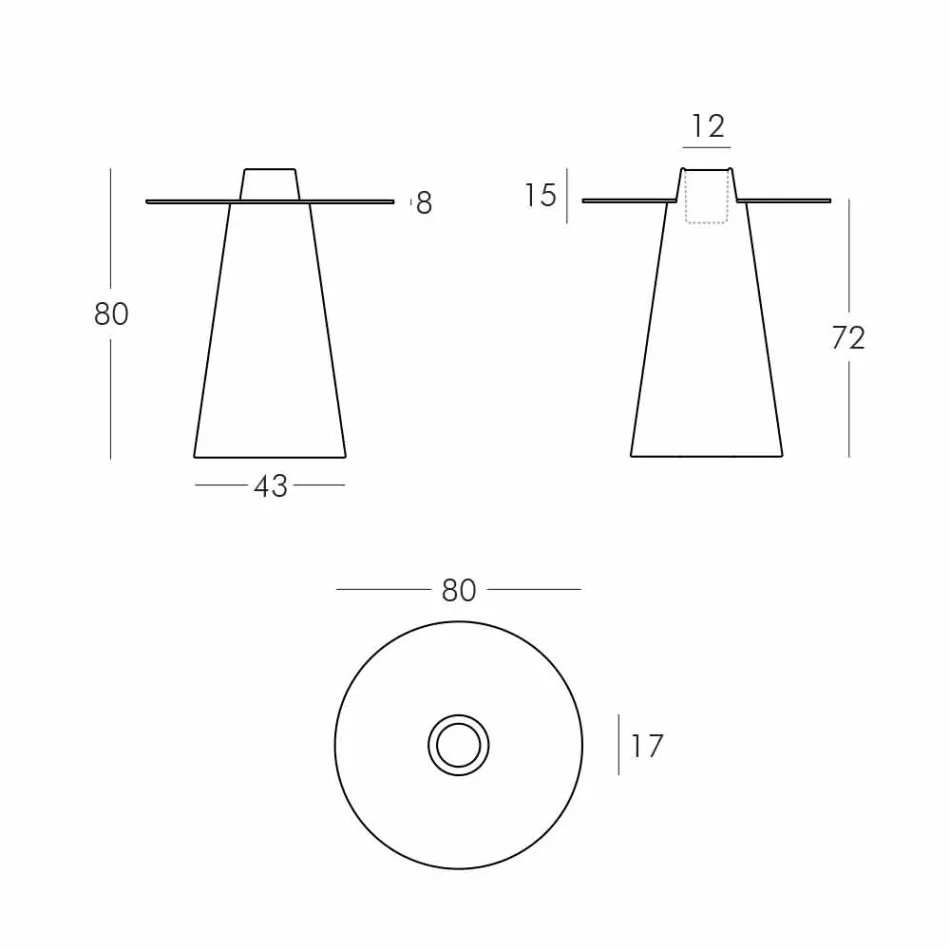 Brillante mesa de interior Slide Slide (H80) vidrio de polietileno hecho en Italia viadurini