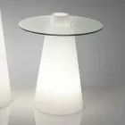 Brillante mesa de interior Slide Slide (H80) vidrio de polietileno hecho en Italia viadurini