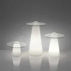 Brillante mesa de interior Slide Slide (H80) vidrio de polietileno hecho en Italia viadurini