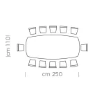 Mesa de comedor en forma de barril con tapa chapada Made in Italy - Settimmio viadurini
