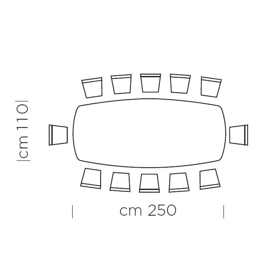 Mesa de comedor en forma de barril con tapa chapada Made in Italy - Settimmio viadurini