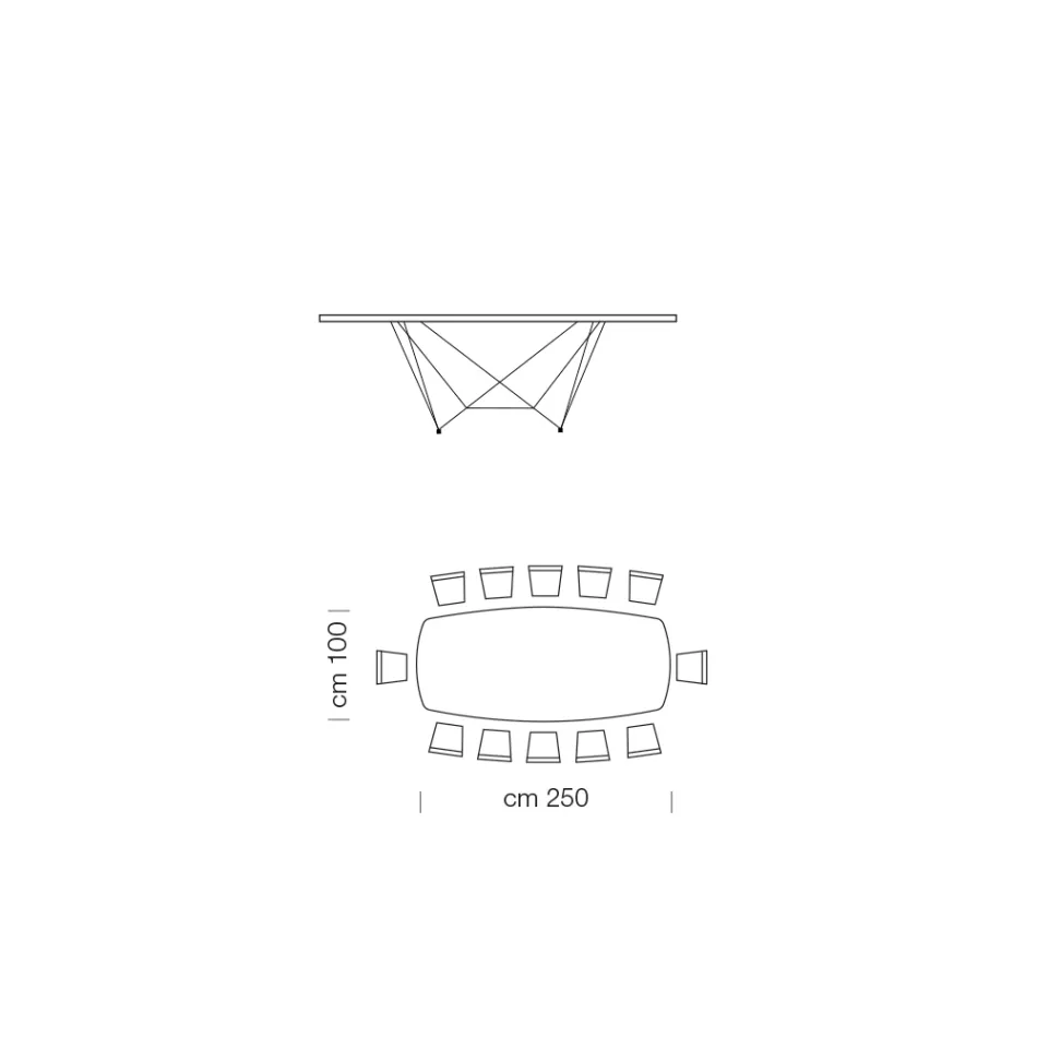 Mesa de comedor de barril de cerámica Made in Italy - Ezzellino viadurini