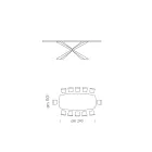 Mesa de comedor en forma de barril de vidrio y acero Made in Italy - Cave viadurini