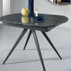 Mesa de Comedor Extensible hasta 180 cm en Cristal y Metal Pintado - Beatriz viadurini