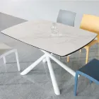 Mesa de Comedor Extensible hasta 200 cm en Vitrocerámica y Metal - Naisha viadurini