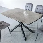 Mesa de Comedor Extensible hasta 200 cm en Vitrocerámica y Metal - Naisha viadurini