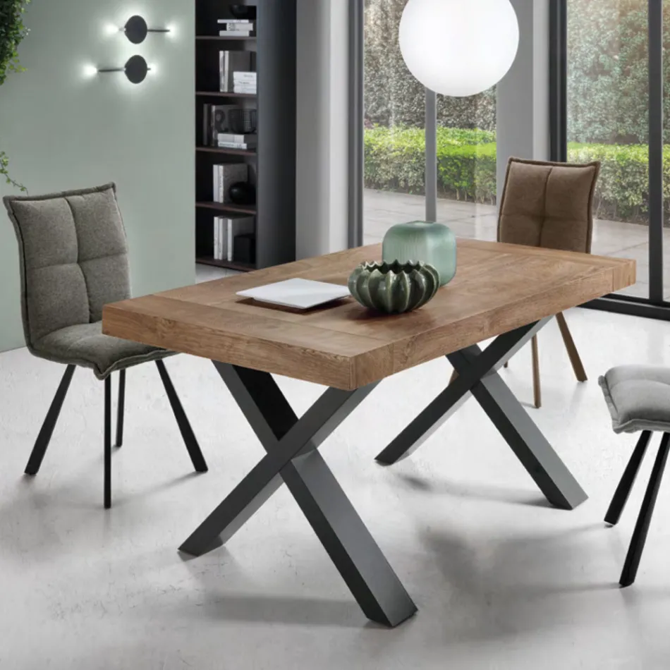 Mesa de Comedor Extensible a 260 cm Efecto Madera Made in Italy - Lenova viadurini