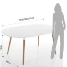 Mesa de comedor extensible hasta 270 cm en MDF y madera maciza - Maurizio viadurini