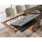 Mesa de Comedor Extensible hasta 298 cm de Cerámica y Metal Made in Italy - Girasol viadurini