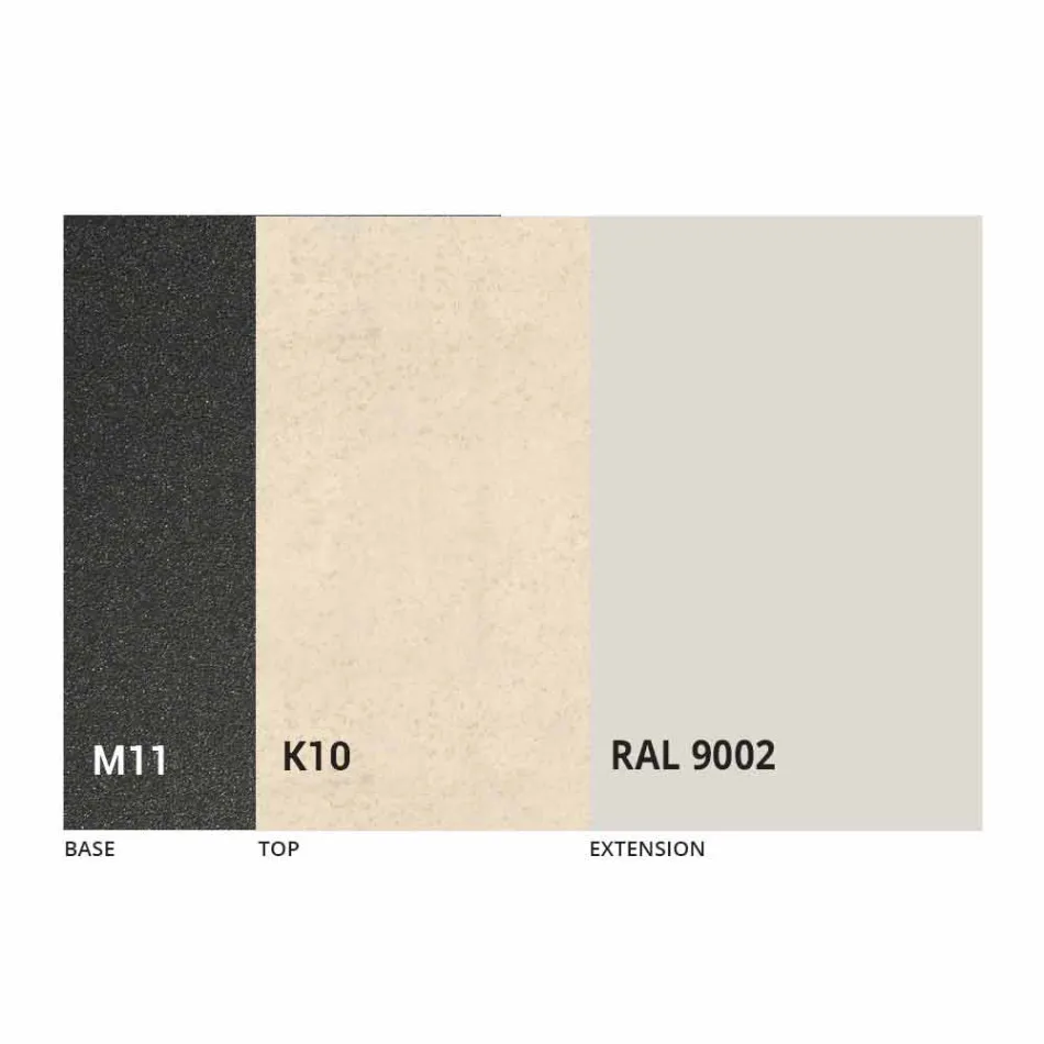 Mesa de comedor extensible a 298 cm en metal y tapa de cerámica - Anaconda viadurini