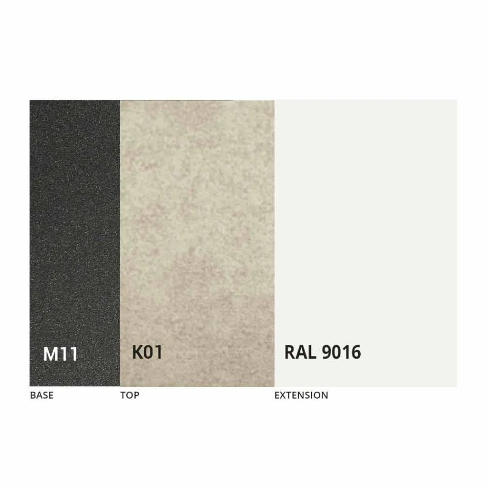 Mesa de comedor extensible a 298 cm en metal y tapa de cerámica - Anaconda viadurini