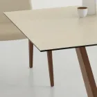 Mesa de Comedor Extensible hasta 3 m en Patas de Cerámica y Madera - Cesteo viadurini