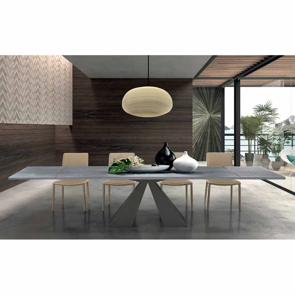 Mesa de comedor extensible hasta 300 cm en laminado HPL Made in Italy - Dalmata viadurini