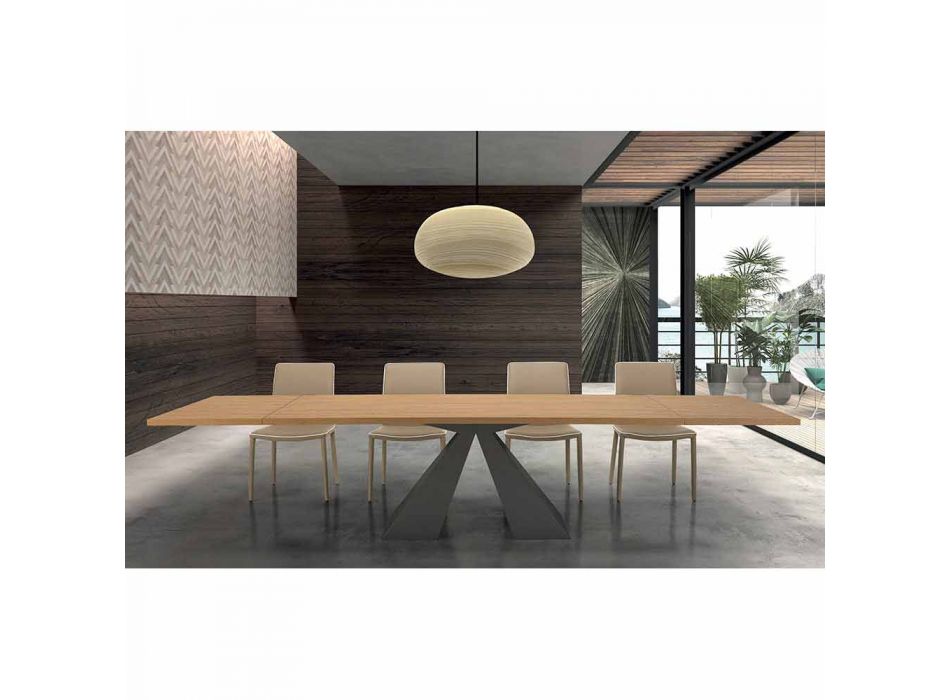 Mesa de comedor extensible hasta 300 cm en laminado HPL Made in Italy - Dalmata viadurini