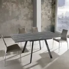 Mesa de comedor plegable extensible en MDF y metal - Arsénico viadurini