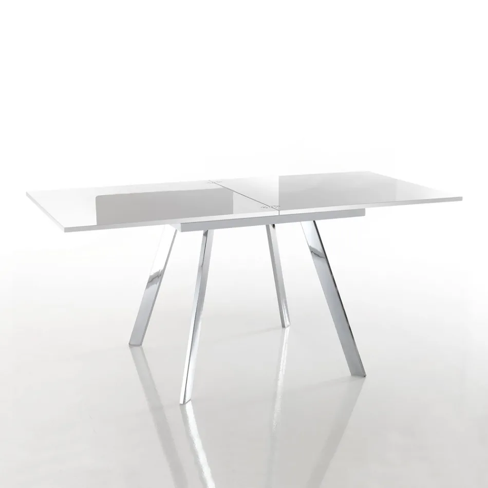 Mesa de comedor plegable extensible en MDF y metal - Arsénico viadurini