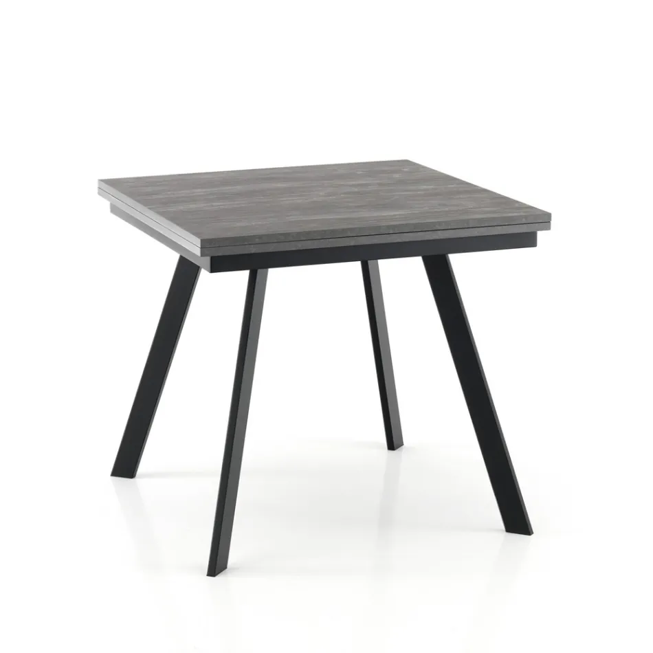 Mesa de comedor plegable extensible en MDF y metal - Arsénico viadurini