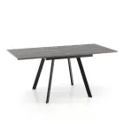 Mesa de comedor plegable extensible en MDF y metal - Arsénico viadurini