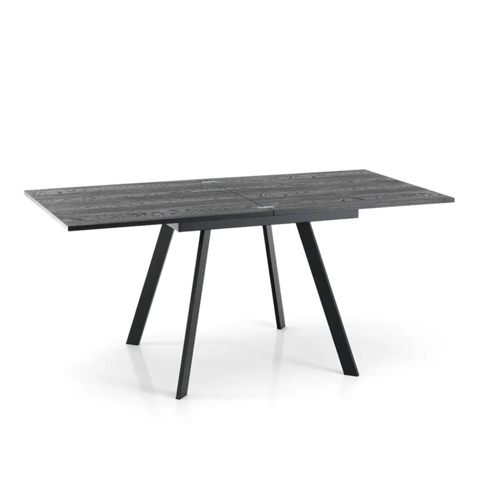 Mesa de comedor plegable extensible en MDF y metal - Arsénico viadurini