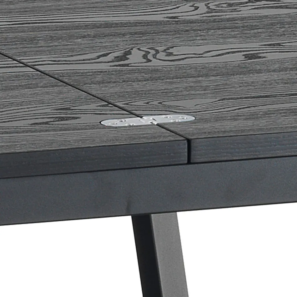 Mesa de comedor plegable extensible en MDF y metal - Arsénico viadurini