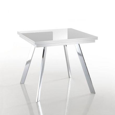 Mesa de comedor plegable extensible en MDF y metal - Arsénico viadurini