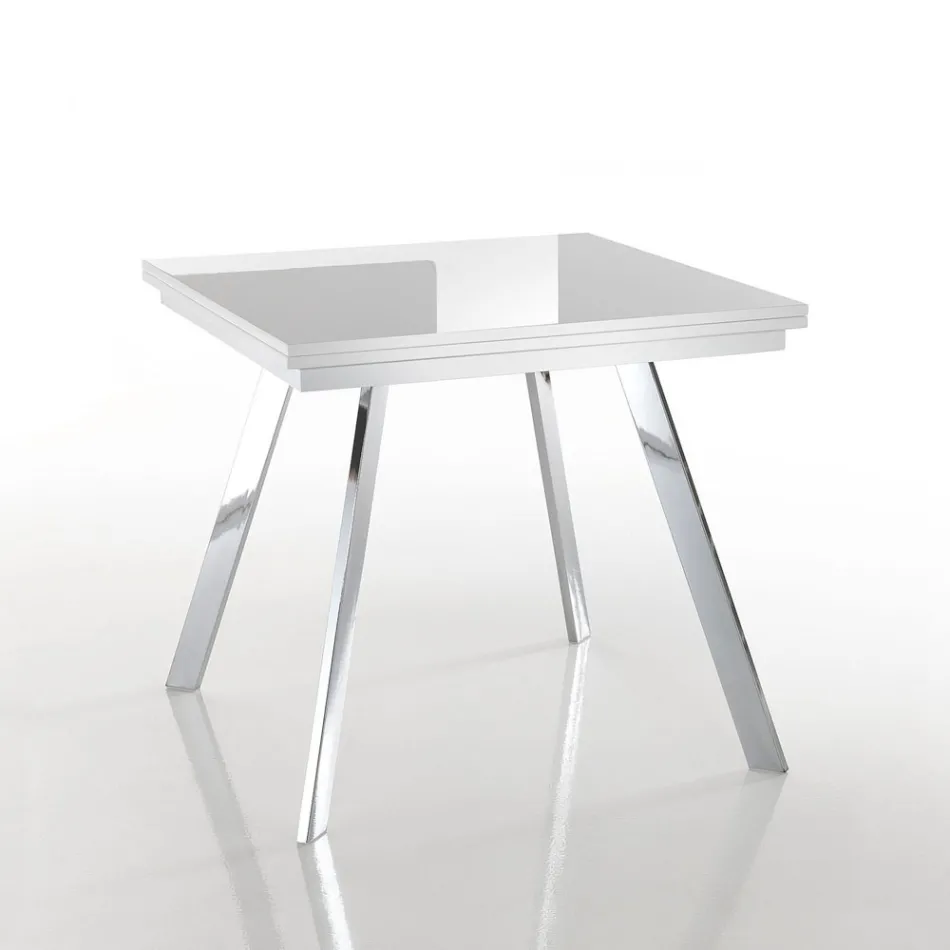 Mesa de comedor plegable extensible en MDF y metal - Arsénico viadurini